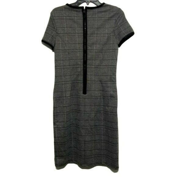 Max Studio XS Sheath Dress Gray Plaid Short Sleeve - Picture 2 of 8